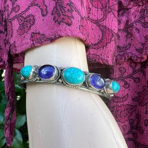 TIBETIAN GEMSTONE CUFF BRACELET